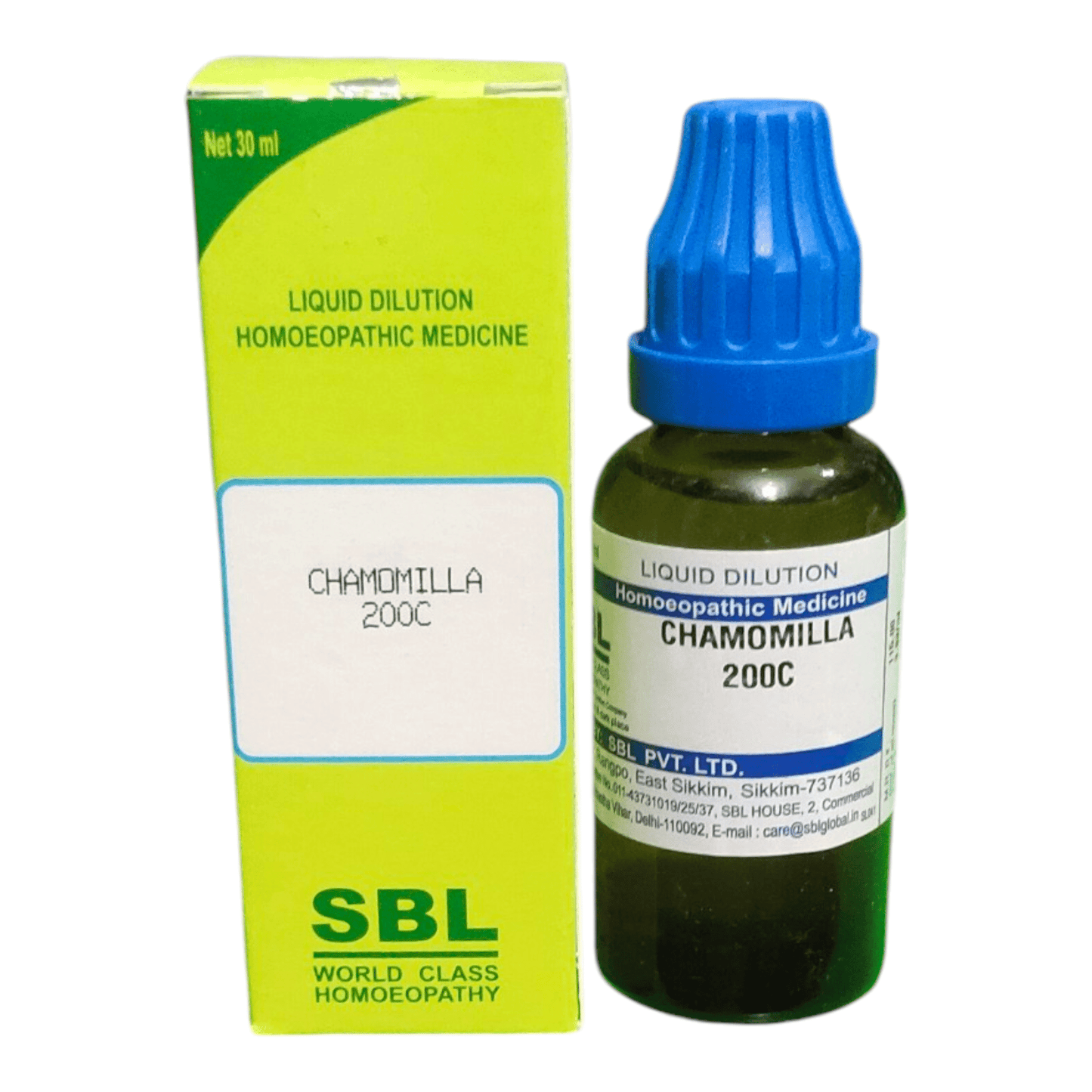 SBL CHAMOMILLA 200C HOMEOPATHIC MEDICINE 30ML - Liquid - Bhanu Pratap