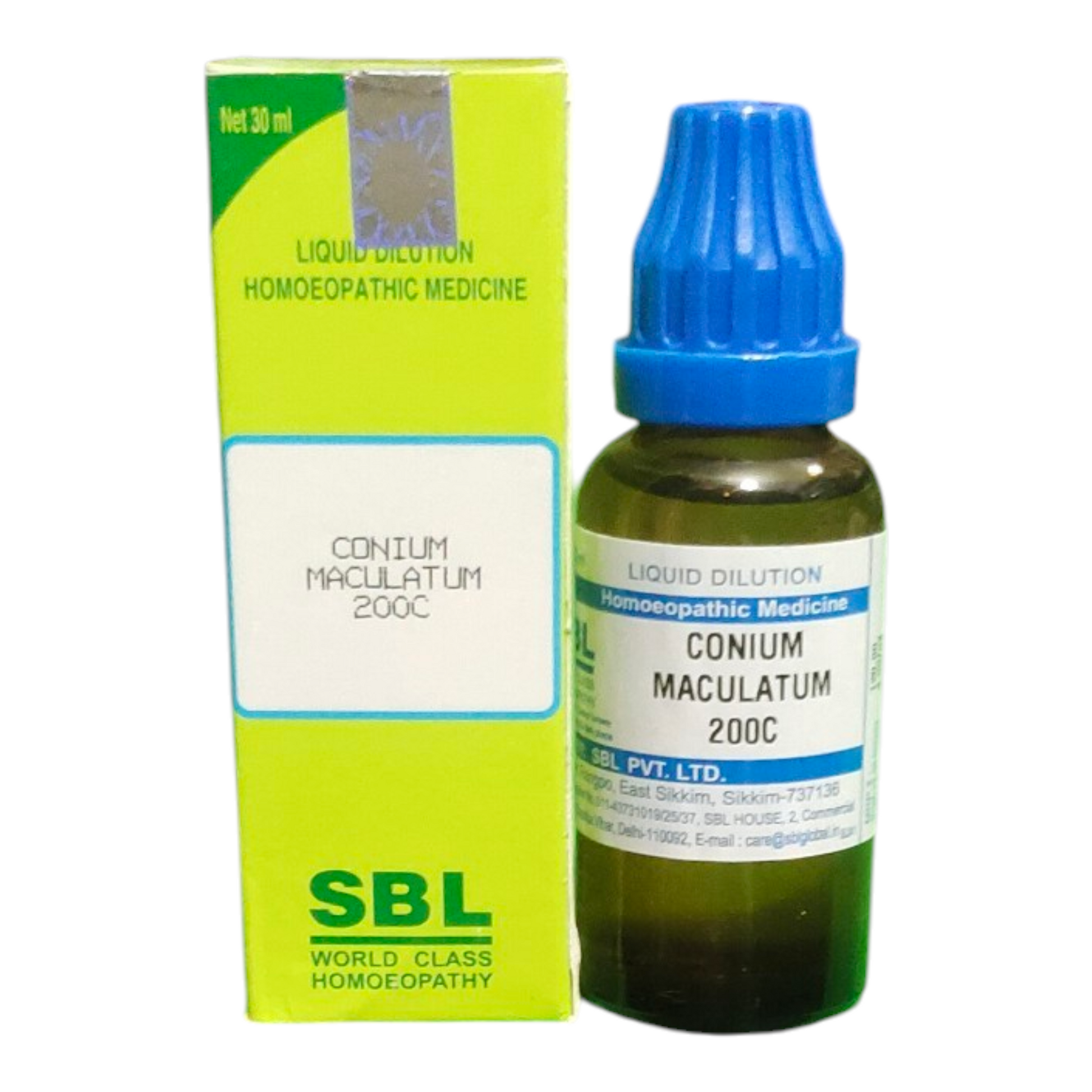 "SBL Conium Maculatum 200C 30ml – Homeopathic medicine for glandular swelling, vertigo, dizziness, and lump support"