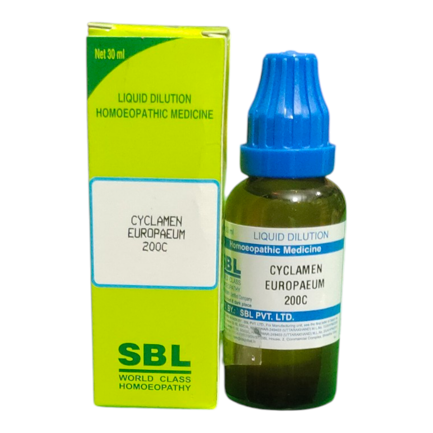 "SBL Cyclamen Europaeum 200C 30ml – Homeopathic medicine for irregular periods, hormonal balance, headache, and mood support"