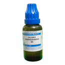 Bottle of Calcarea Hypophosphorosa 30C liquid dilution with blue cap on a white background