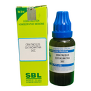 SBL Crataegus Oxyacantha 30C homeopathic medicine bottle and packaging on a white background