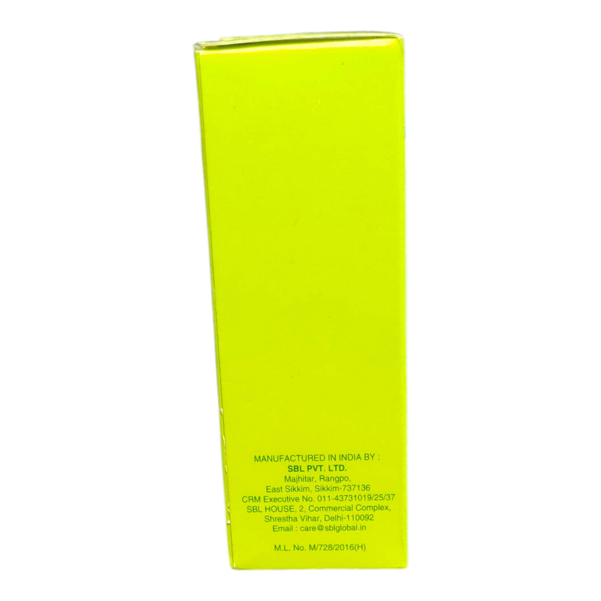 Neon green box with text on a white background