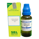 SBL Cimicifuga Racemosa 30C homeopathic medicine bottle and packaging on a white background
