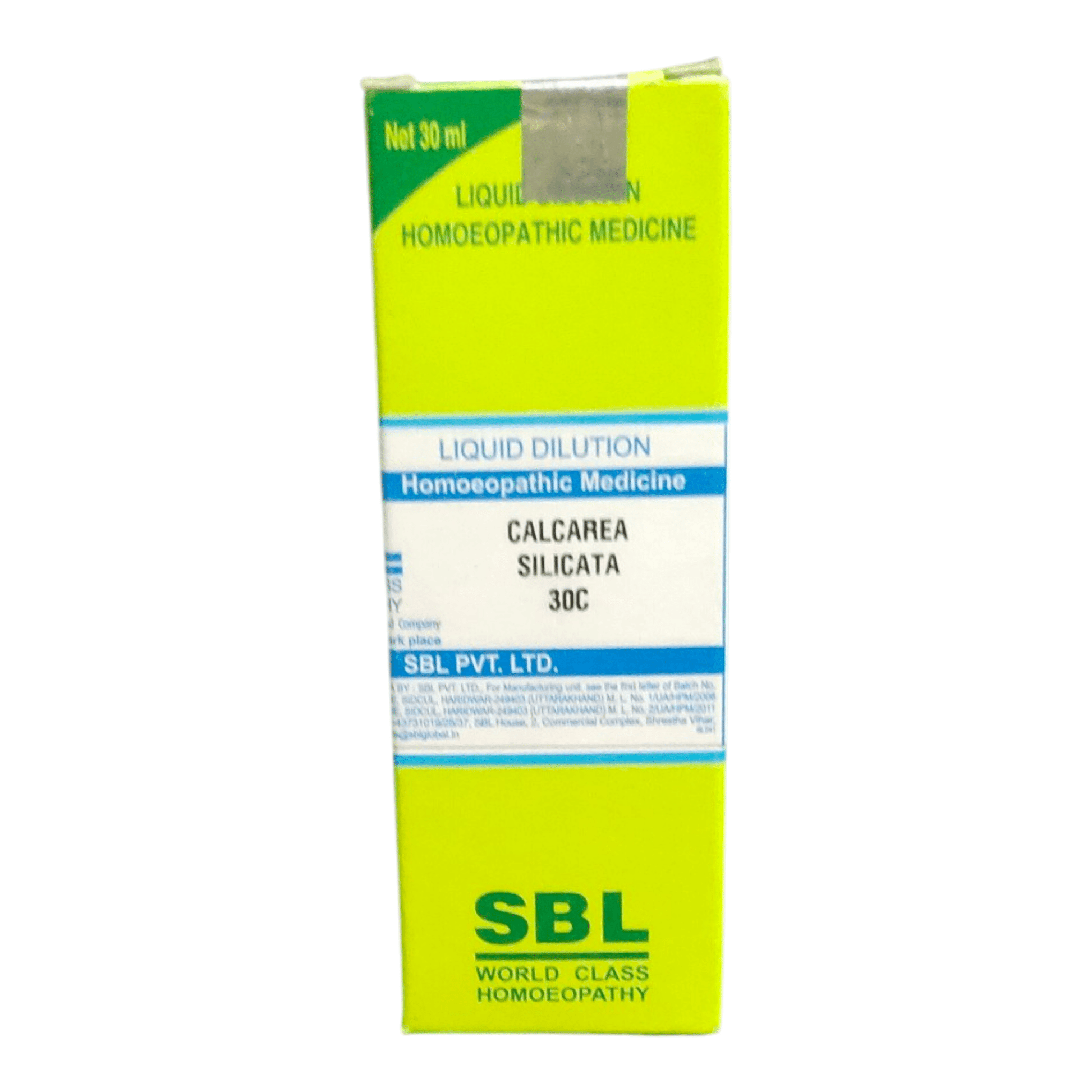 SBL CALCAREA SILICATA 30C HOMEOPATHIC MEDICINE 30ML - Liquid - Bhanu Pratap