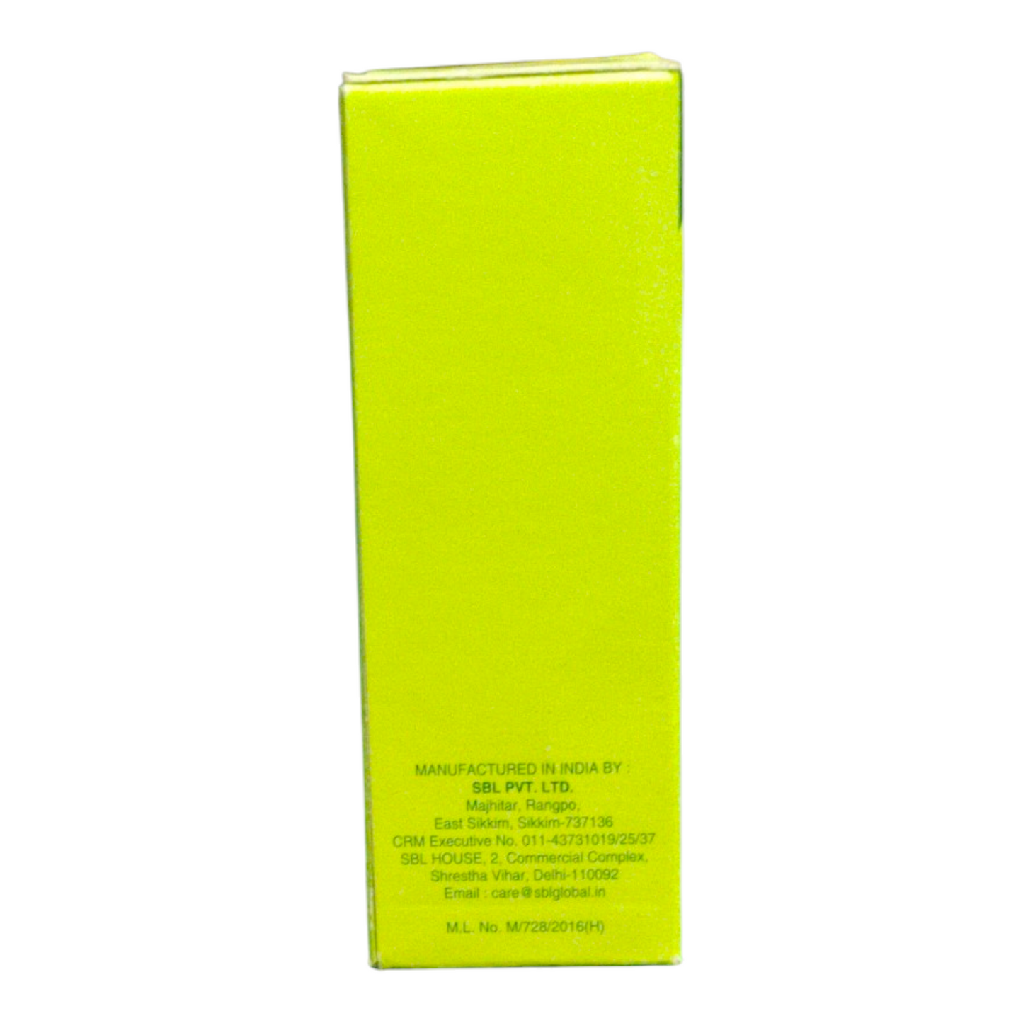 Green rectangular box with text on a white background