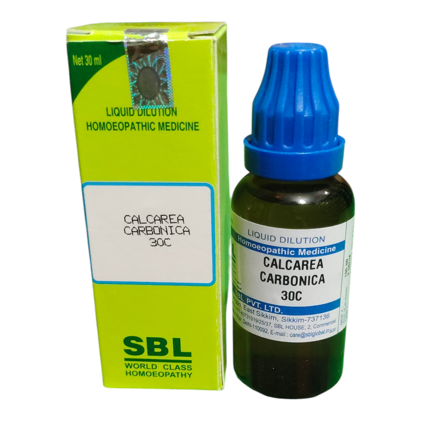 SBL Calcarea Carbonica 3C homeopathic medicine bottle and packaging on a white background