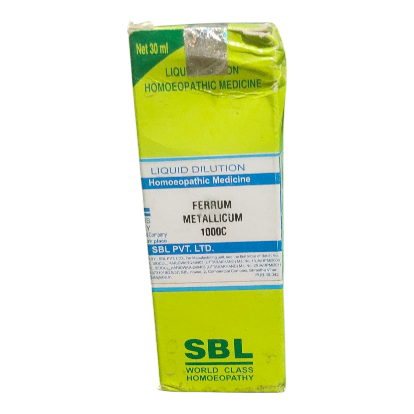 SBL homeopathic medicine packaging on a white background