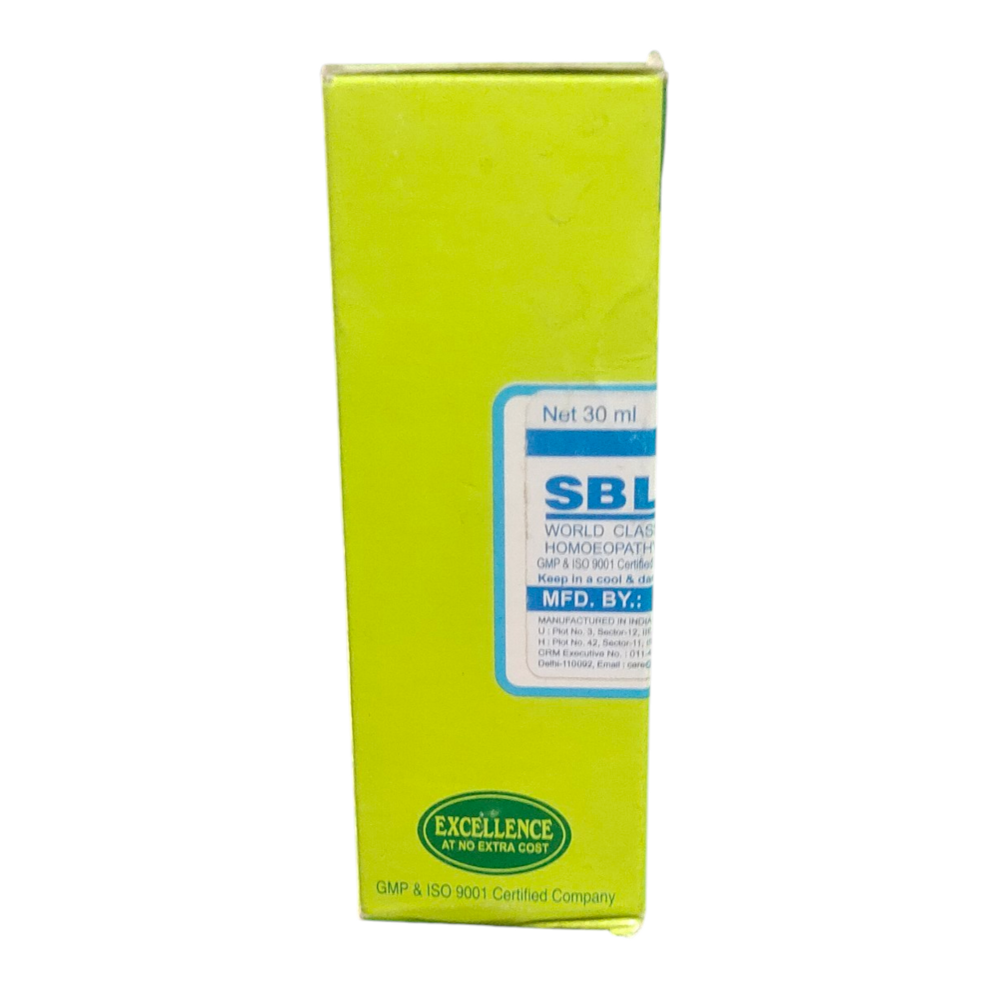 Green box with SBL label on a white background