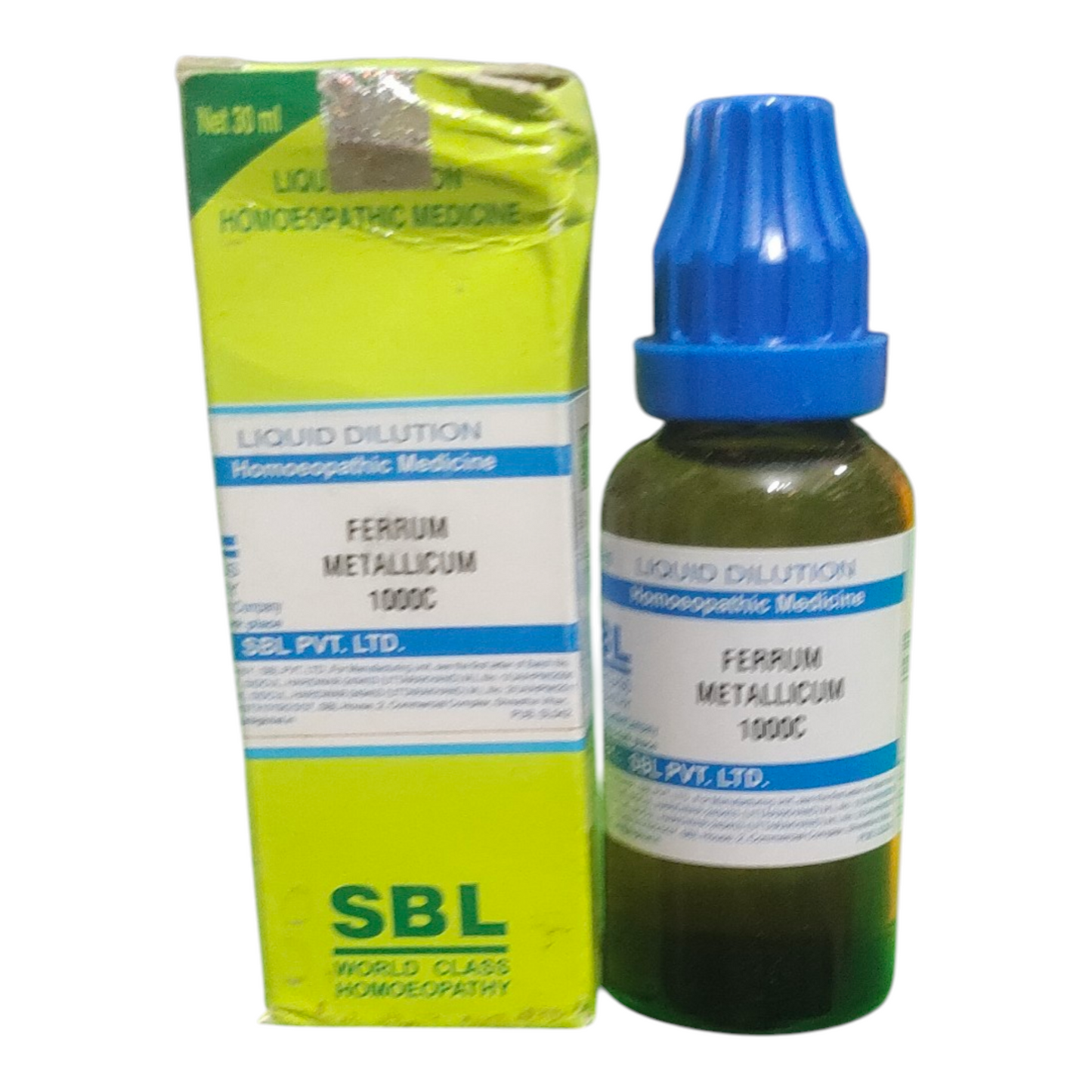 SBL homeopathic medicine bottle and packaging on a white background