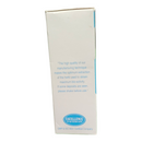 White box with blue text and logo on a white background