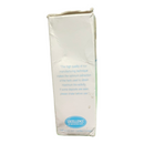 White package with text and a blue logo on a white background