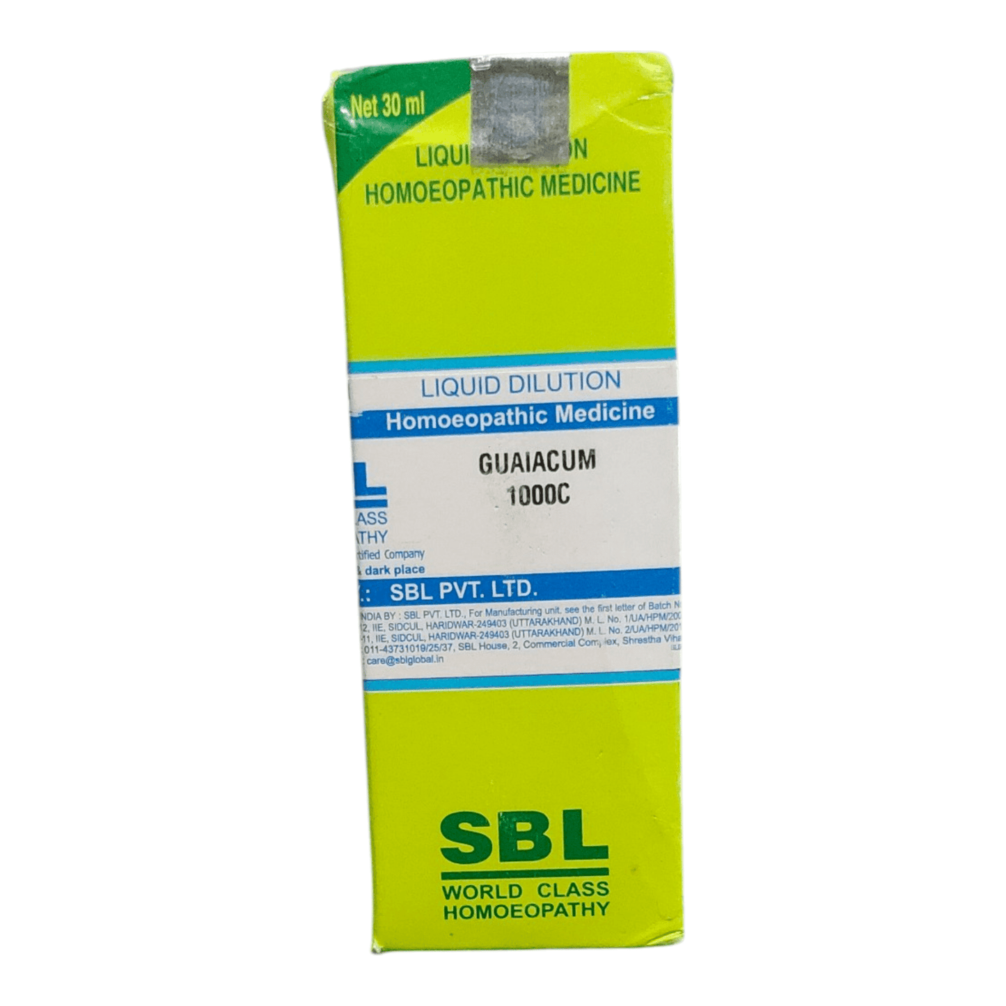 SBL GUAIACUM 1000C HOMEOPATHIC MEDICINE 30ML - Liquid - Bhanu Pratap