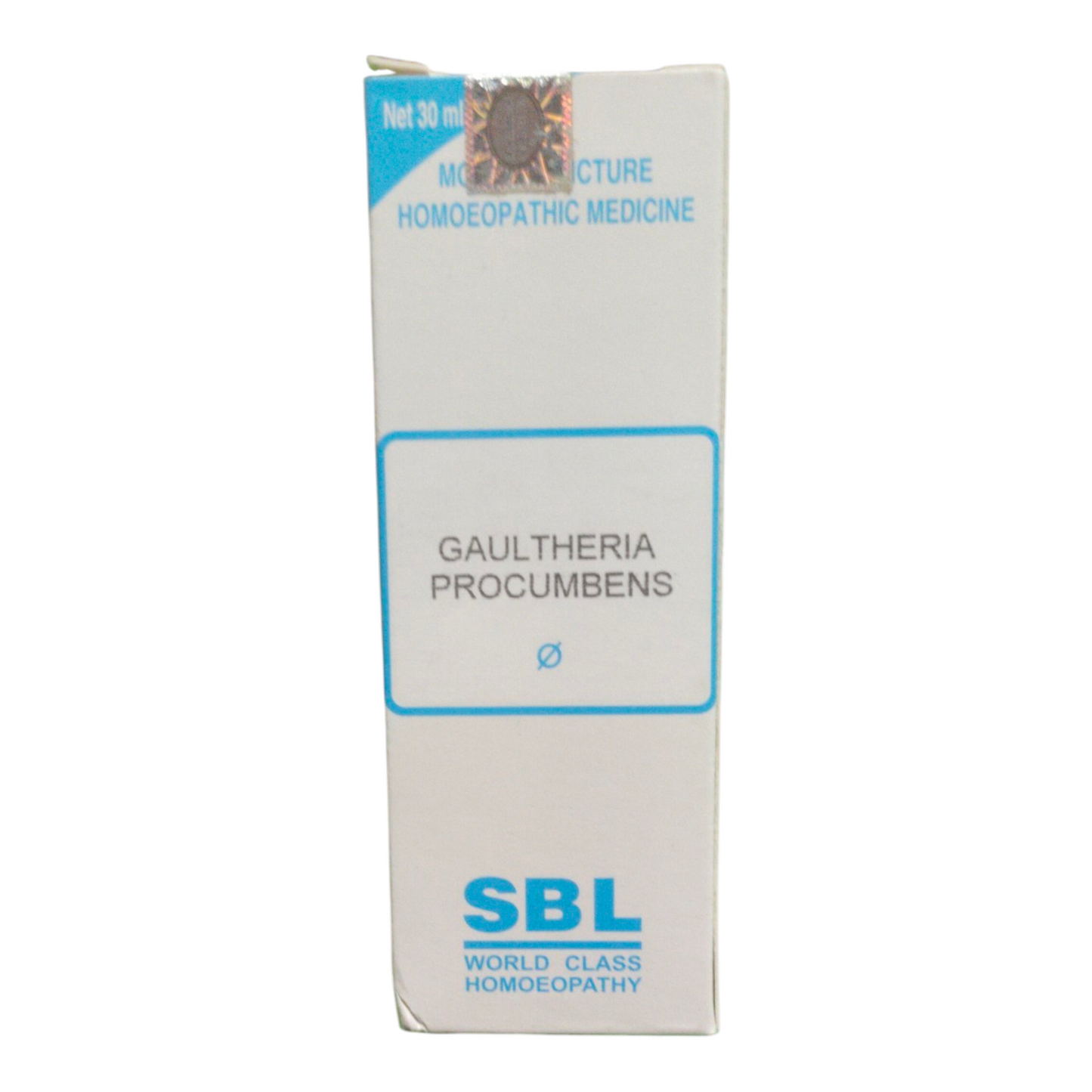 SBL Gaultheria Procumbens homeopathic medicine box on a white background