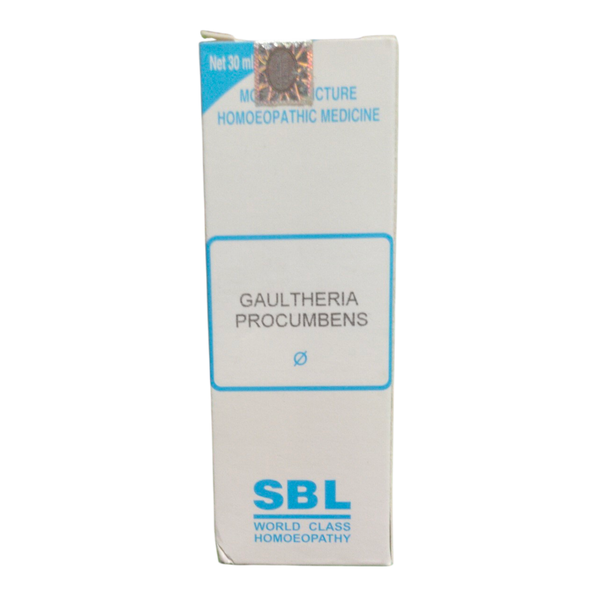 SBL Gaultheria Procumbens homeopathic medicine box on a white background