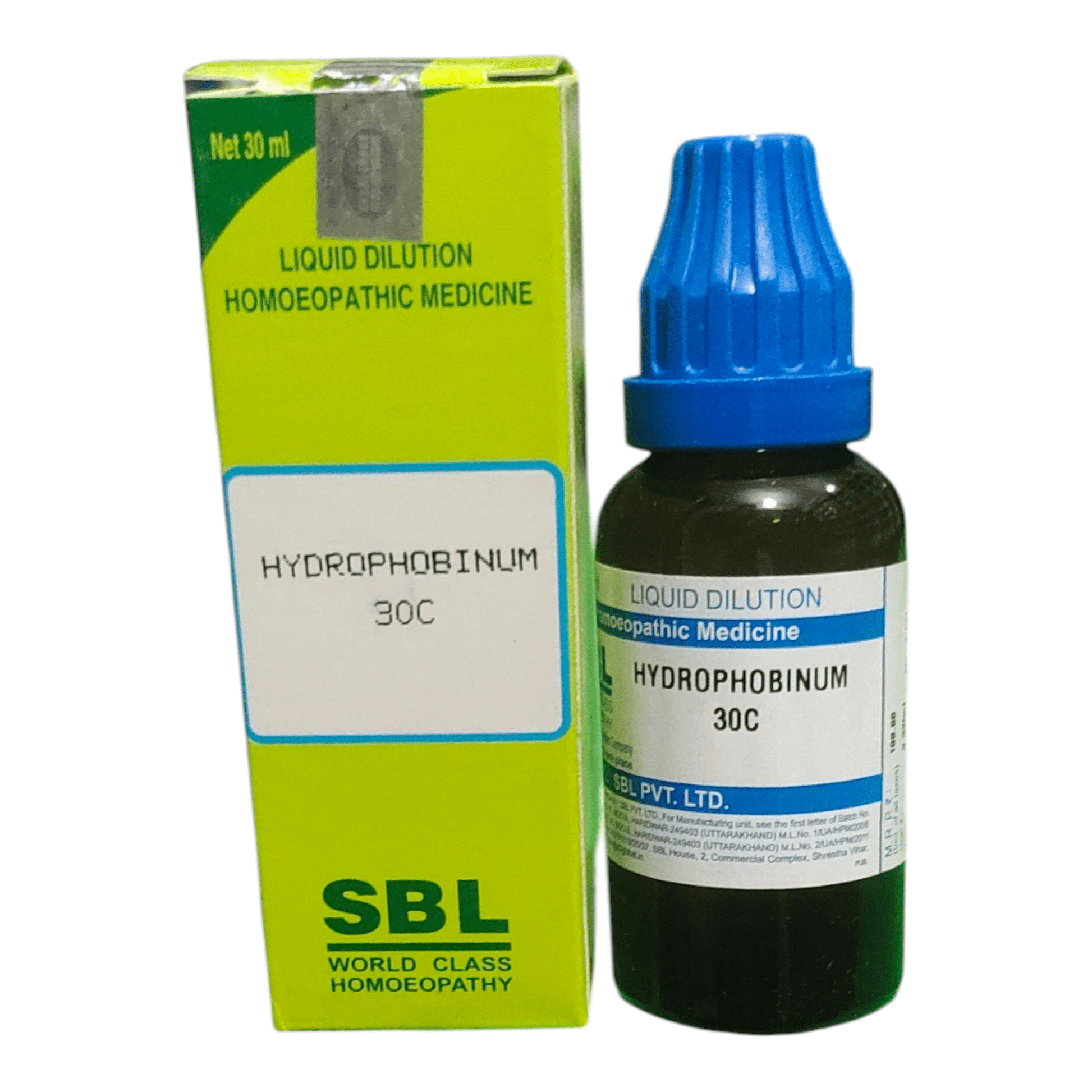 SBL HYDROPHOBINUM 30C HOMEOPATHIC MEDICINE 30ML - Liquid - Bhanu Pratap