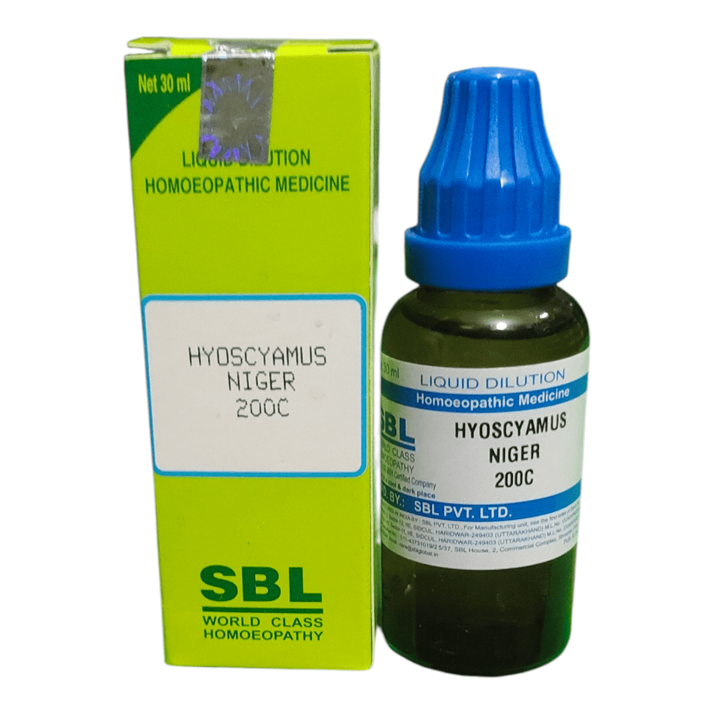 SBL HYOSCYAMUS NIGER 200 HOMEOPATHIC MEDICINE 30ML - Liquid - Bhanu Pratap