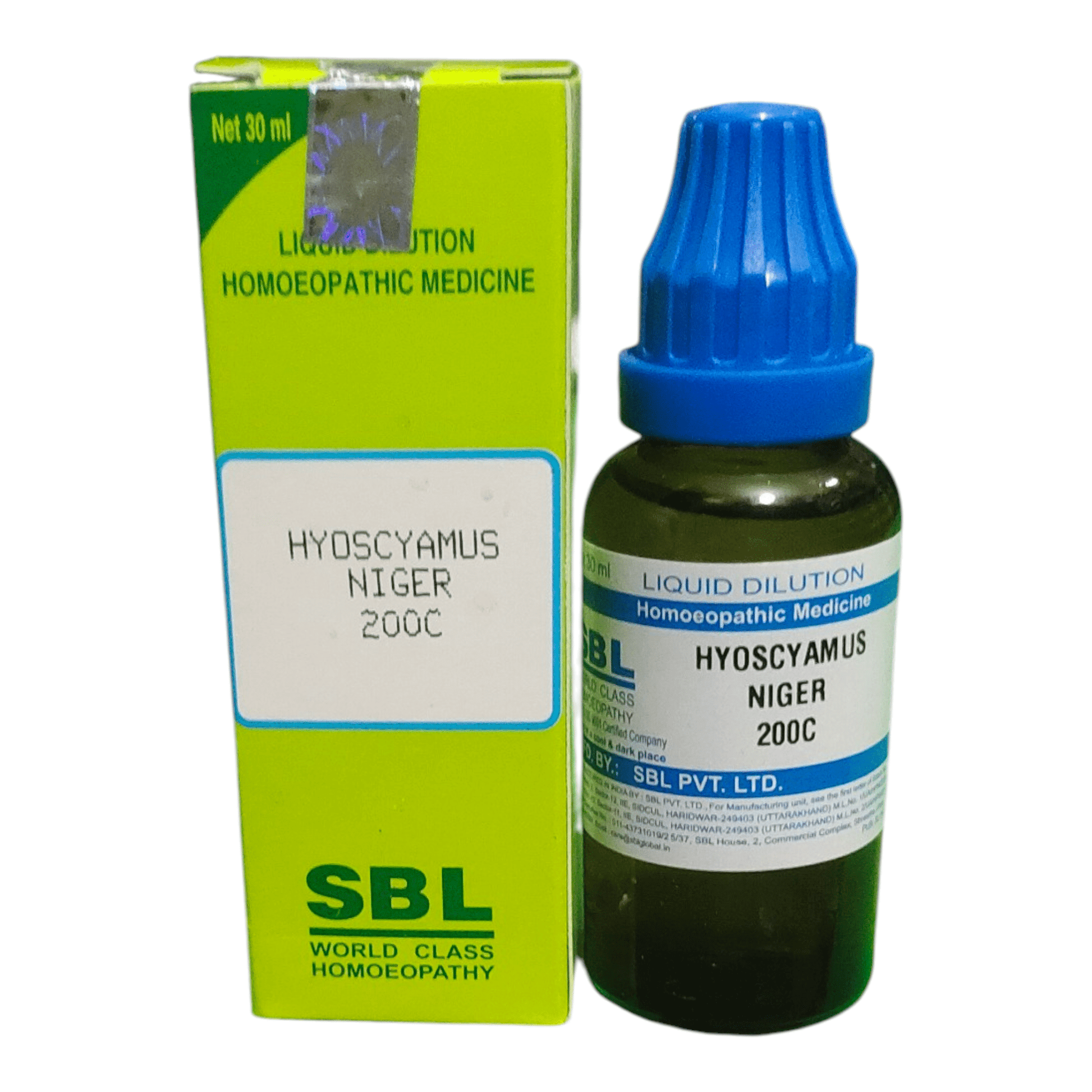 SBL HYOSCYAMUS NIGER 200 HOMEOPATHIC MEDICINE 30ML - Liquid - Bhanu Pratap