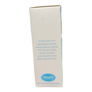 White box with blue text and logo on a white background