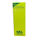 Yellow box of SBL homeopathic medicine on a white background