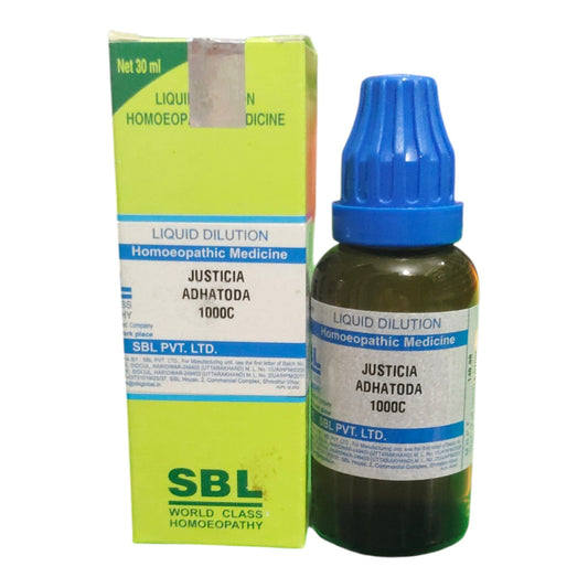 SBL JUSTICIA ADHATODA 1000C HOMEOPATHIC MEDICINE 30ML - Liquid - Bhanu Pratap