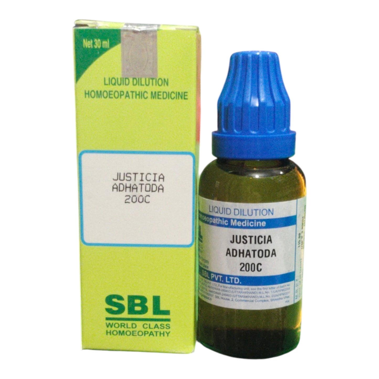 SBL JUSTICIA ADHATODA 200C HOMEOPATHIC MEDICINE 30ML - Liquid - Bhanu Pratap