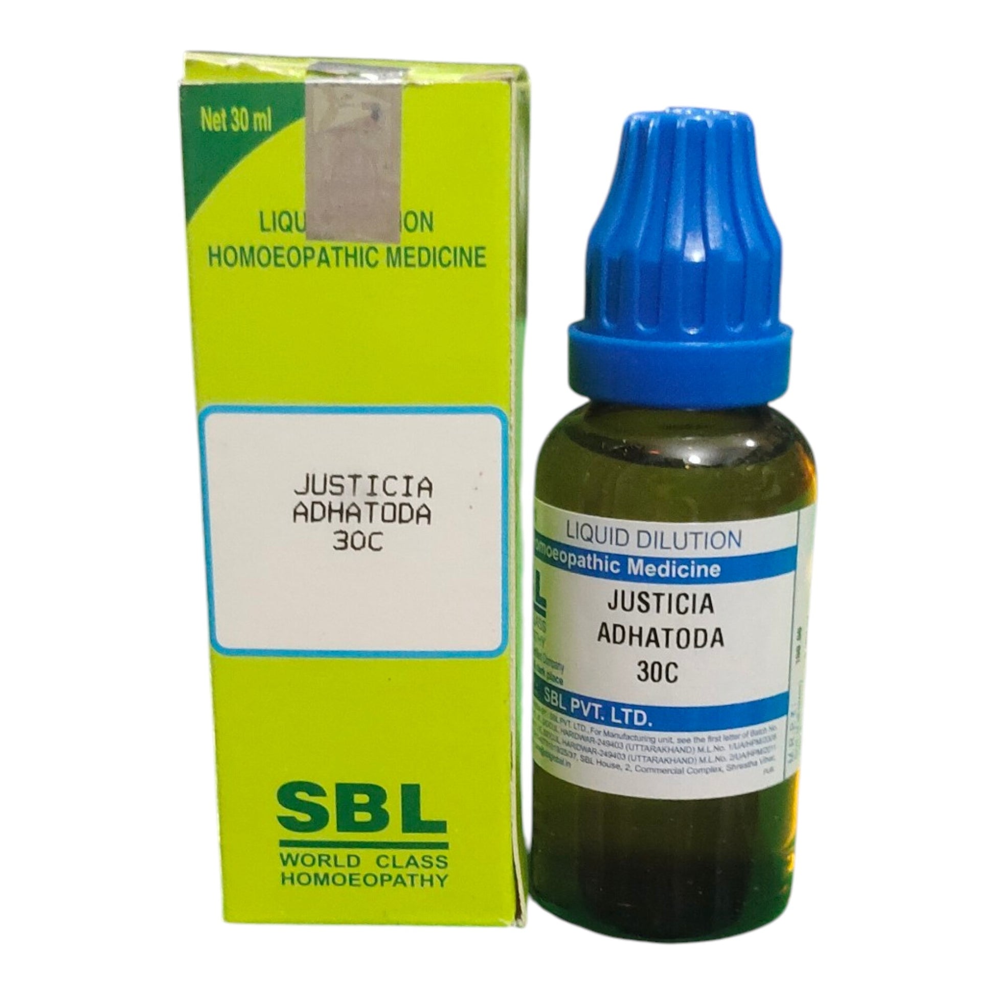 SBL JUSTICIA ADHATODA 30C HOMEOPATHIC MEDICINE 30ML - Liquid - Bhanu Pratap