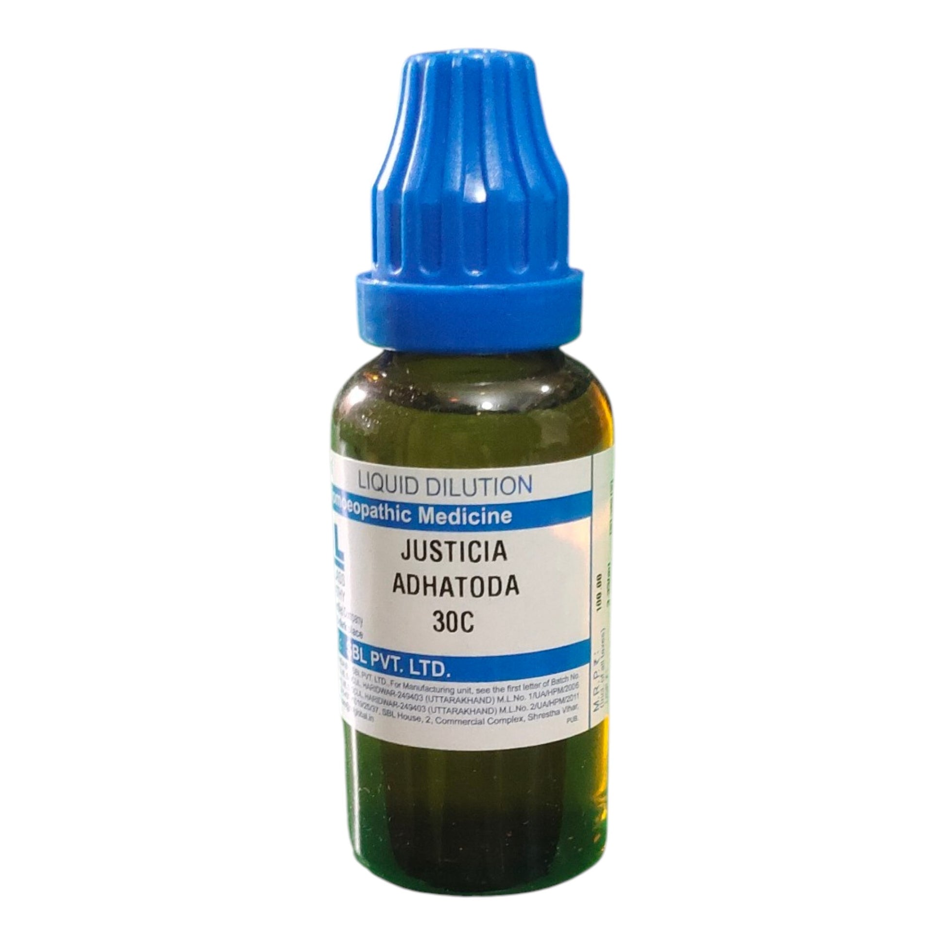 SBL JUSTICIA ADHATODA 30C HOMEOPATHIC MEDICINE 30ML - Liquid - Bhanu Pratap