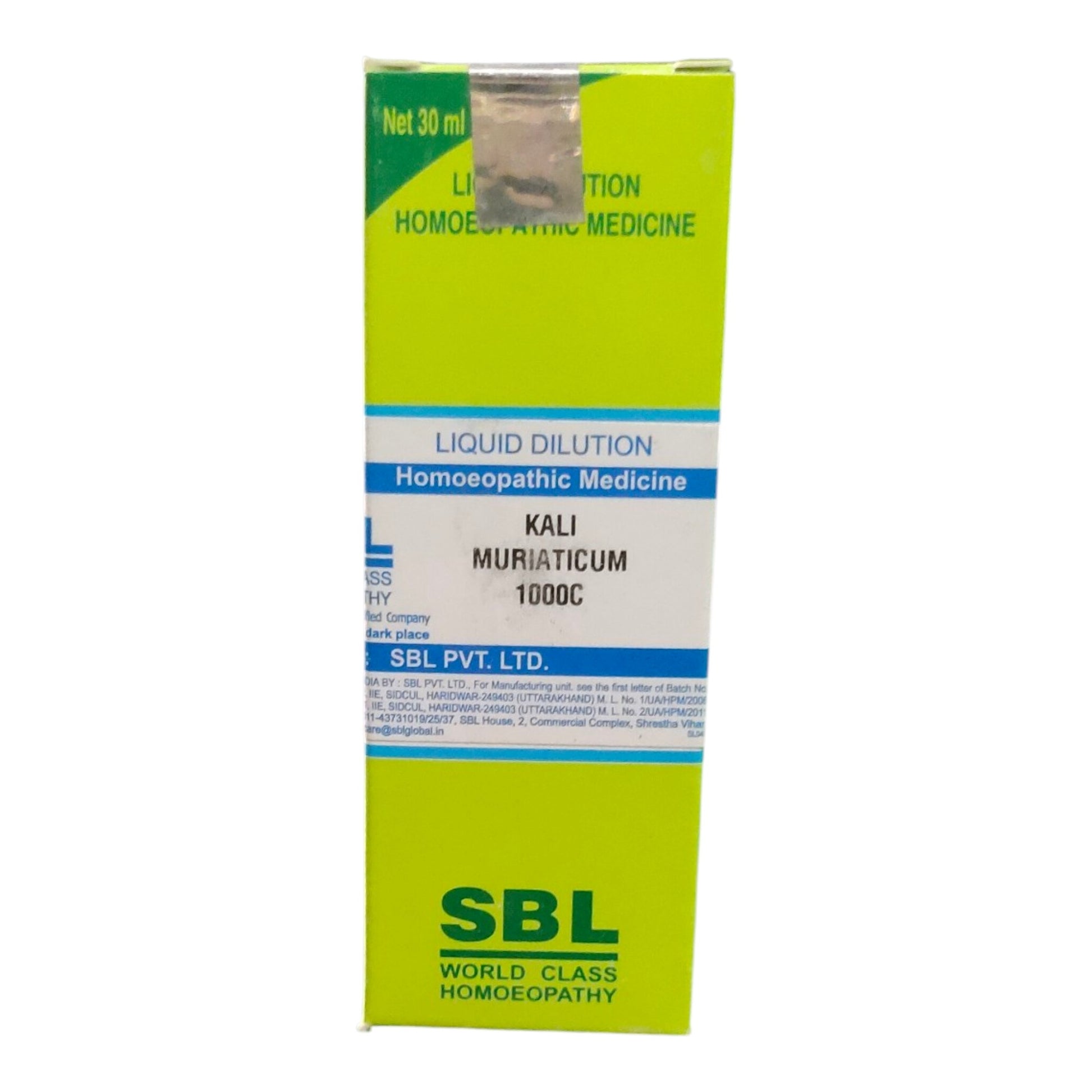 SBL KALI MURIATICUM 1000C HOMEOPATHIC MEDICINE 30ML - Liquid - Bhanu Pratap
