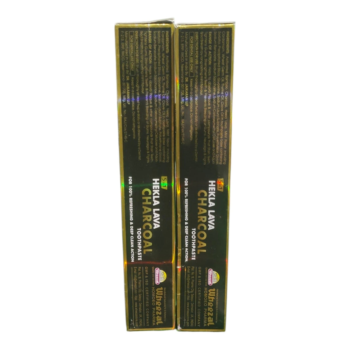 Two boxes of Herka Lava Charcoal Toothpaste shown side-by-side against a plain white background.