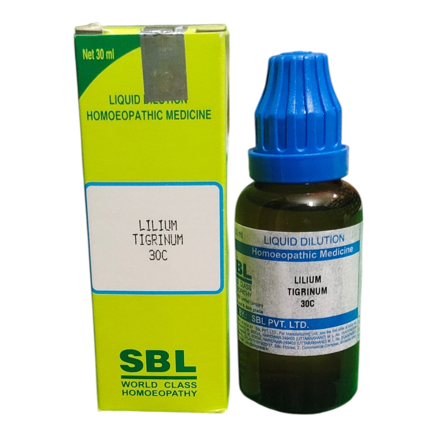 "SBL Lilium Tigrinum 30C 30ml – Homeopathic medicine for uterine prolapse, pelvic pain, and hormonal imbalance"
