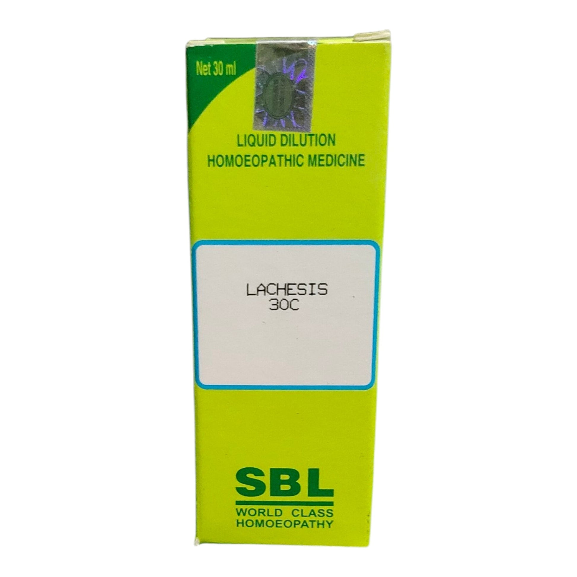 SBL Lachesis 30C 30ml homeopathic medicine for sore throat, hormonal imbalance and circulation support