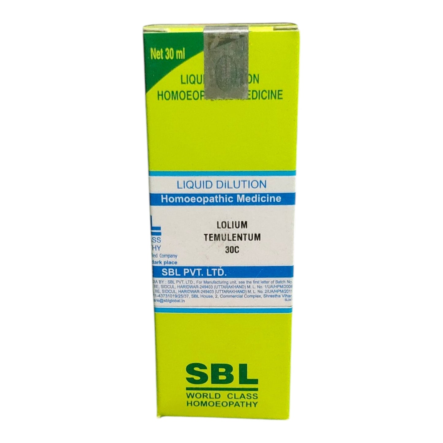 SBL Lolium Temulentum 30C 30ml – Homeopathic medicine for tremors, vertigo, dizziness, and nervous system disorders