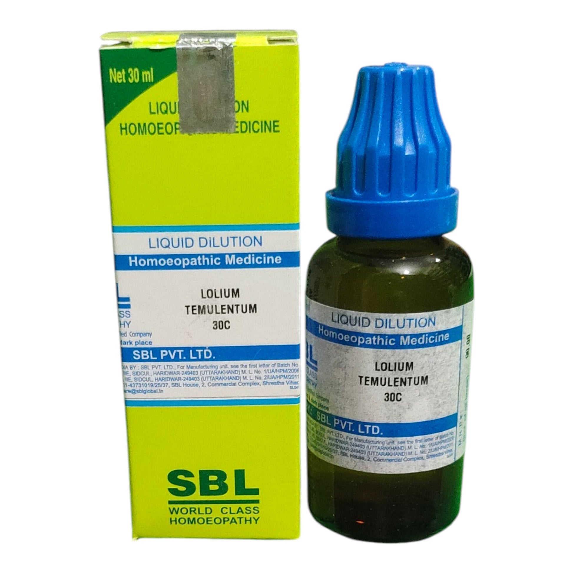 SBL Lolium Temulentum 30C 30ml – Homeopathic medicine for tremors, vertigo, dizziness, and nervous system disorders