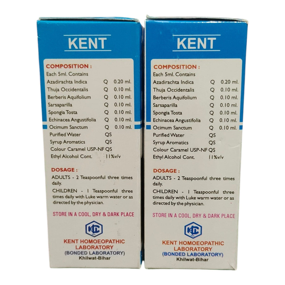 KENT PIMPLIN BLOOD PURIFIER SYRUP HOMEOPATHIC MEDICINE PACK OF 2