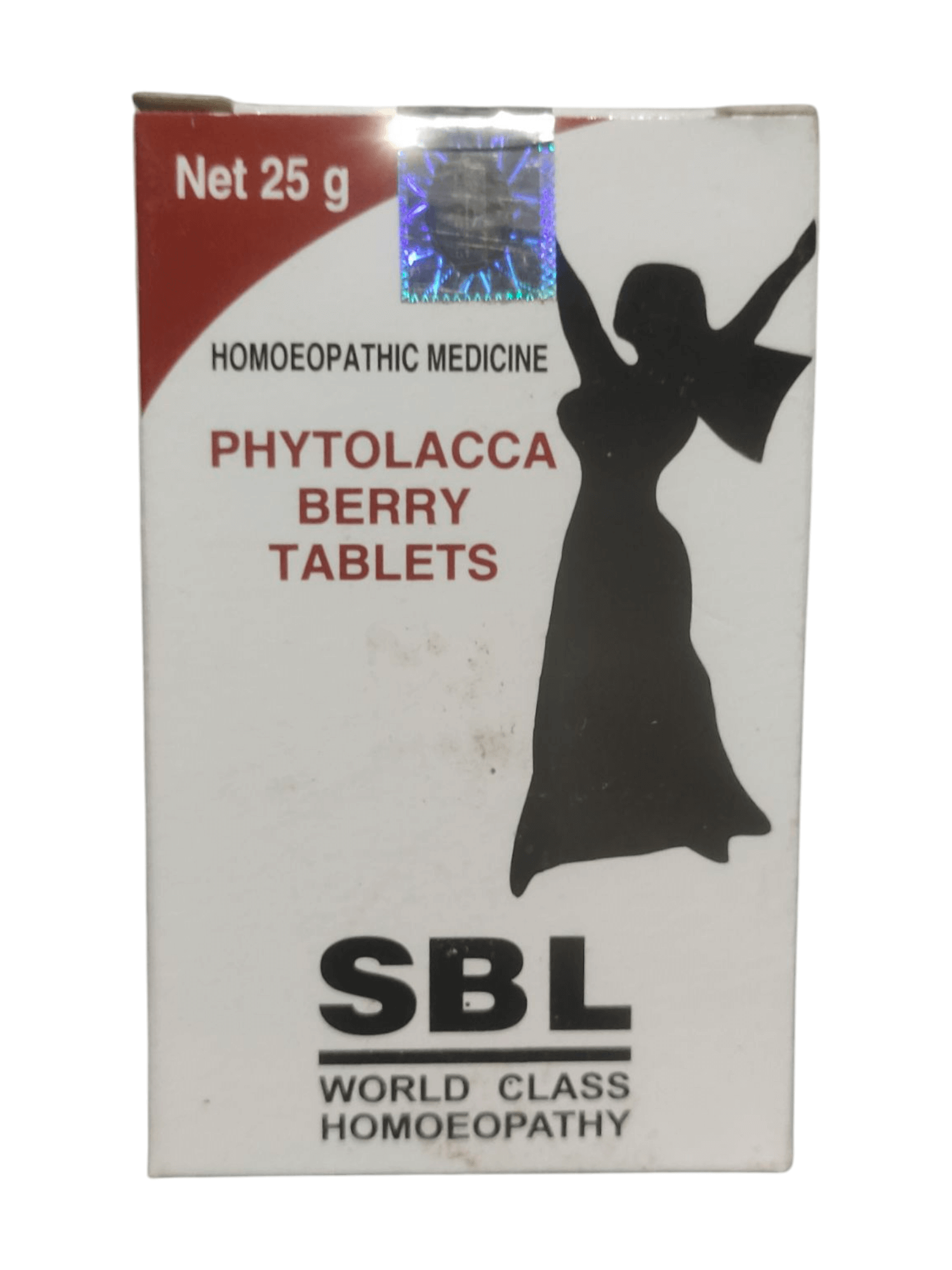 Box of Phytolacca Berry Tablets by SBL with a silhouette design on a white background