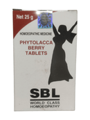 Box of Phytolacca Berry Tablets by SBL with a silhouette design on a white background