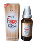 Krig’s Face Sleek Drops Homeopathic Medicine 30ml for acne, pimples, blemishes, and clear glowing skin