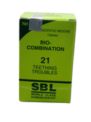SBL Bio-Combination 21 homeopathic tablets for teething troubles in infants and toddlers, 25g package.