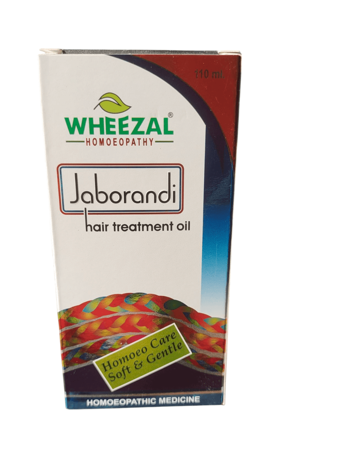 Wheezal Jaborandi hair treatment oil packaging on a white background