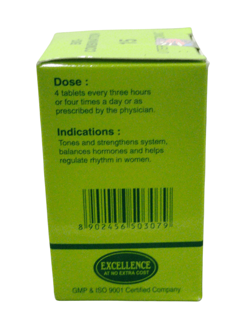 SBL Bio-Combination 15 tablet box side showing dosage and benefits for menstrual health and hormonal balance.