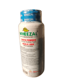 Wheezal tooth powder bottle on a white background