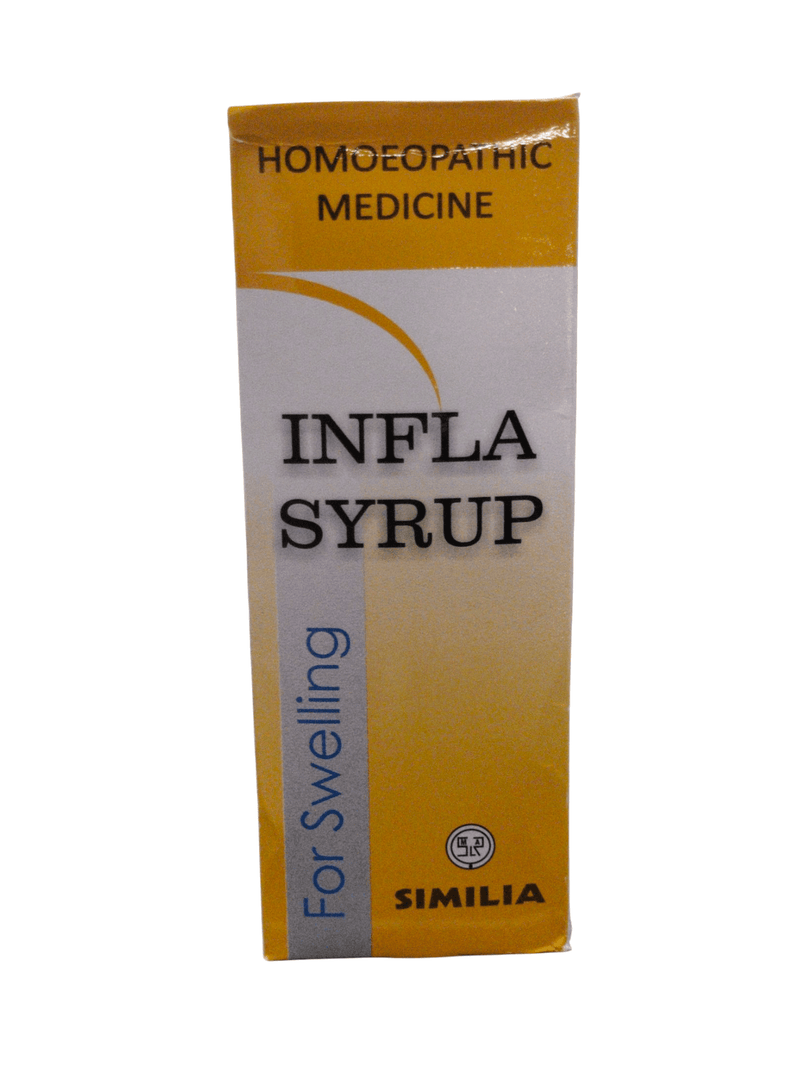INFLA Syrup by Similia for swelling relief, 450ml herbal homeopathic medicine packaging.