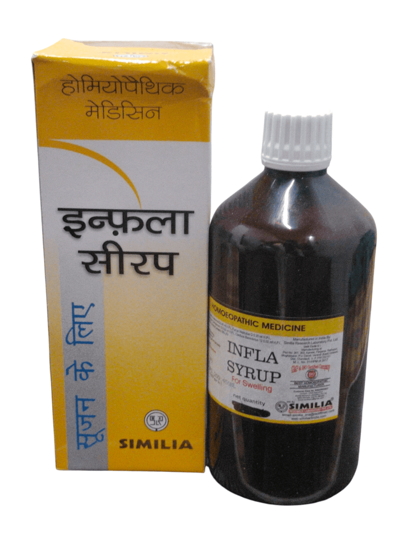 INFLA Syrup 450ml from SIMILIA for swelling and inflammation relief, homeopathic medicine, herbal formulation.