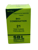 SBL Bio-Combination 21 Homeopathic Medicine for teething troubles in infants, 25g pack.