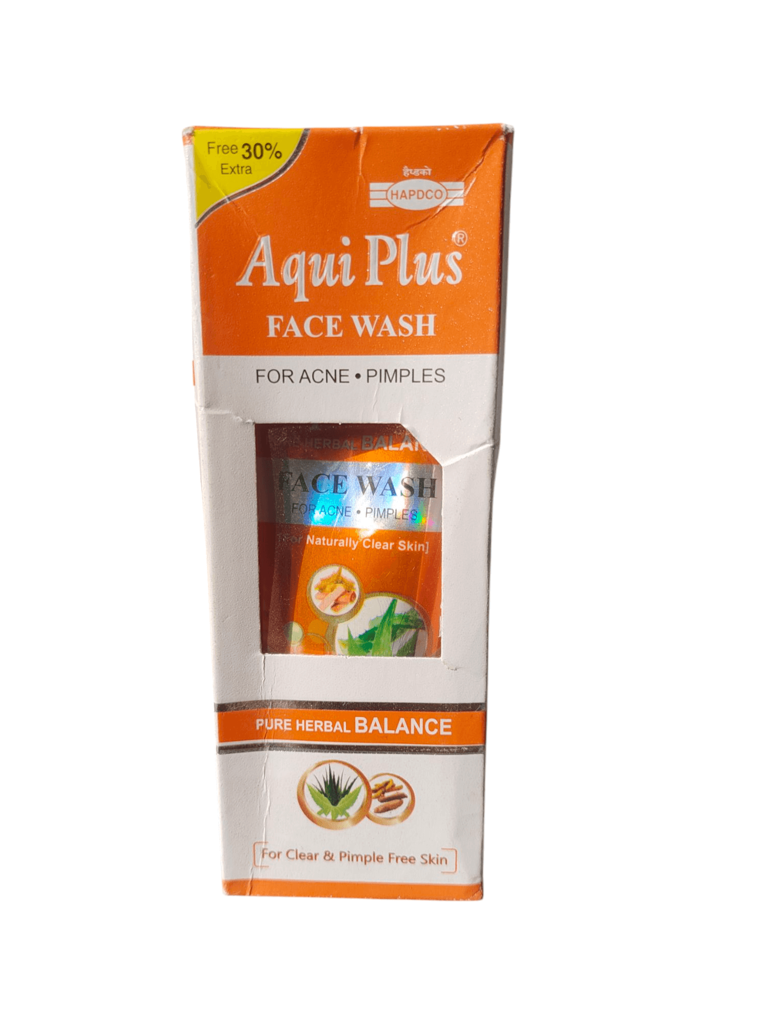 Aqui Plus Face Wash packaging on a white background