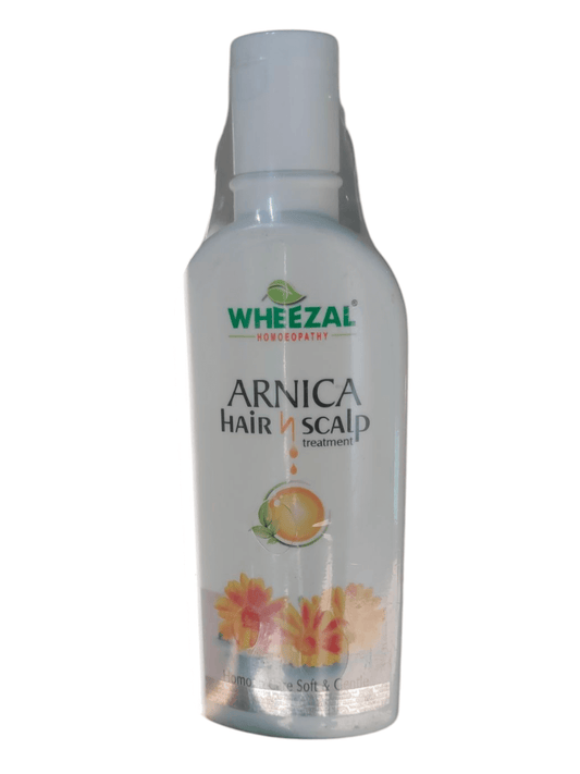 Bottle of Wheezal Homeopathy Arnica Hair Scalp & Treatment Shampoo