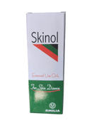 Box of Skinol for skin diseases with a white and green design.